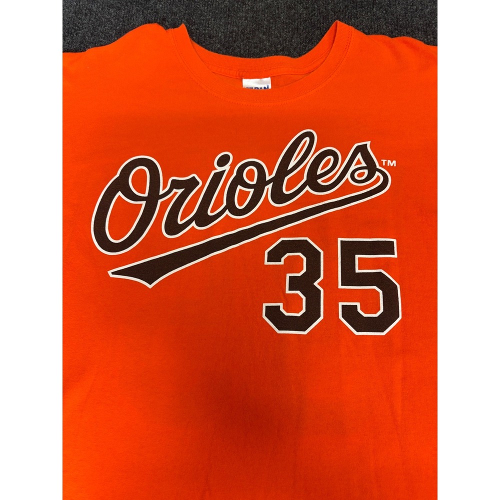 Gildan Baltimore Orioles Brad Bergesen 35 Orange MLB Player T-Shirt XL